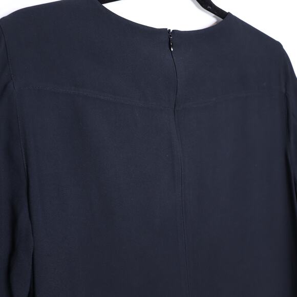 AKRIS PUNTO Embroidered Tulle Sleeve Shift Dress Black Knee Length Women's 12 - Picture 6 of 11